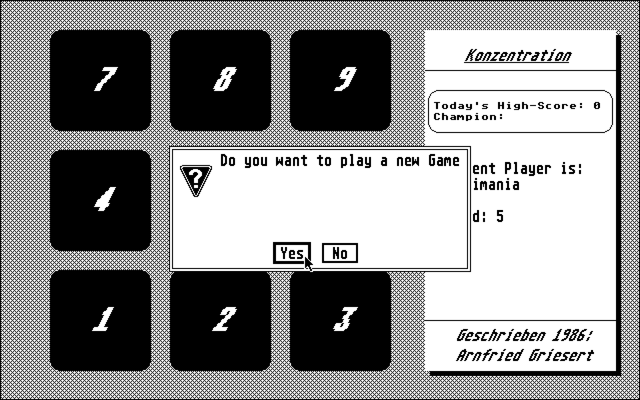 Konzentration atari screenshot